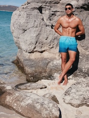 Ombre Blue Printed Swim Shorts - Image 4 of 11
