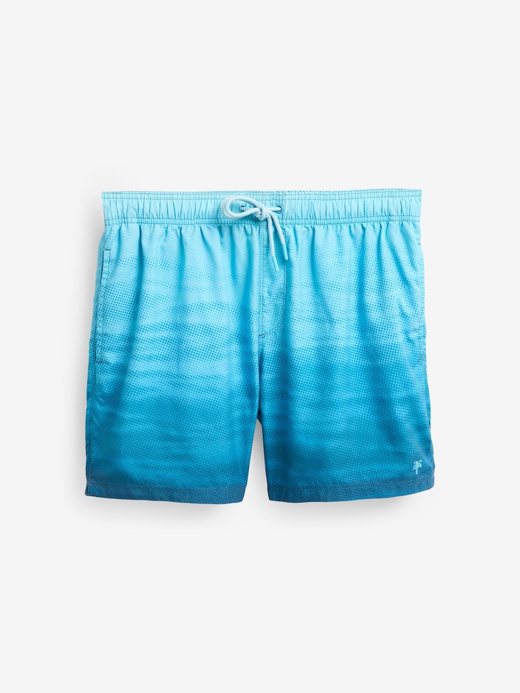 Ombre Blue Printed Swim Shorts - Image 7 of 11