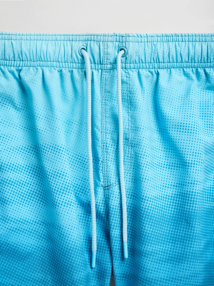 Ombre Blue Printed Swim Shorts - Image 8 of 11