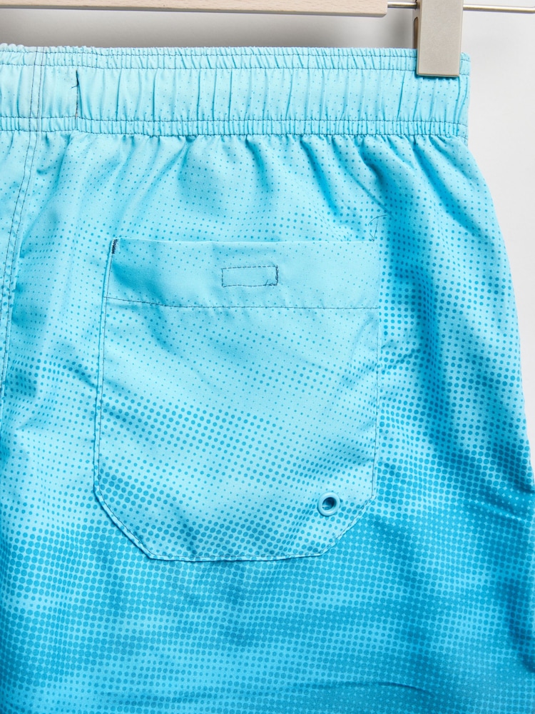 Ombre Blue Printed Swim Shorts - Image 9 of 11