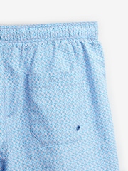 Lilac Purple Fish Conversational Printed Swim Shorts - Image 10 of 12