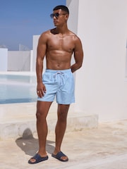 Lilac Purple Fish Conversational Printed Swim Shorts - Image 2 of 12
