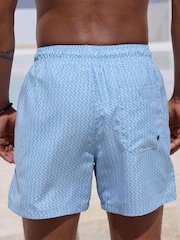 Lilac Purple Fish Conversational Printed Swim Shorts - Image 3 of 12