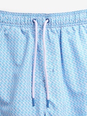 Lilac Purple Fish Conversational Printed Swim Shorts - Image 9 of 12
