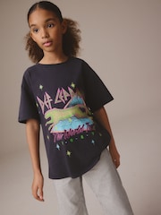 Noir - T-shirt Def Leppard imprimé 100% coton Band License (3-16ans) - Image 1 de 7