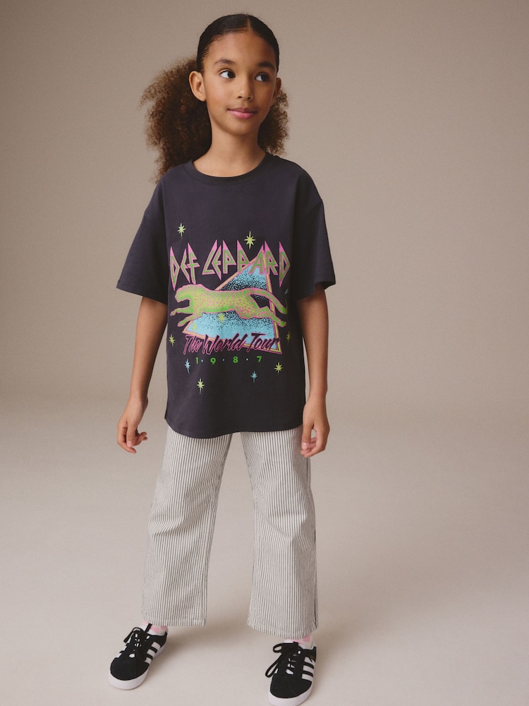 Black Def Leppard Print 100% Cotton Band License T-Shirt (3-16yrs) - Image 3 of 7