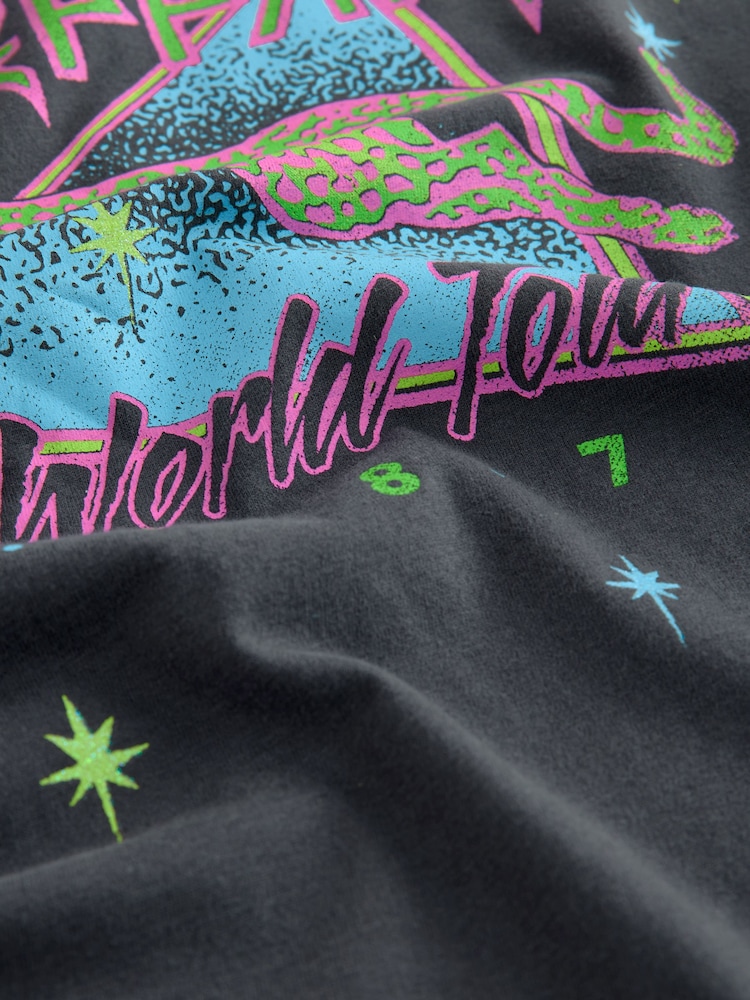 Noir - T-shirt Def Leppard imprimé 100% coton Band License (3-16ans) - Image 7 de 7