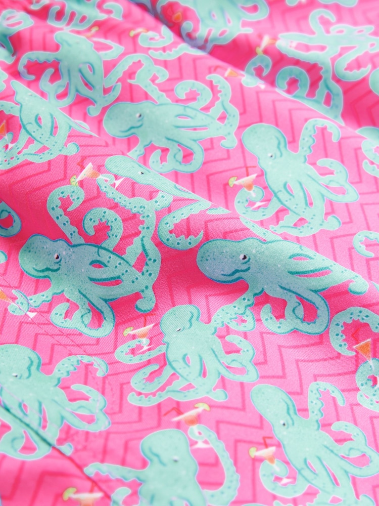Pink Octopus Conversational Printed Swim Shorts - Image 10 of 10
