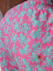Pink Octopus Conversational Printed Swim Shorts - Image 5 of 10