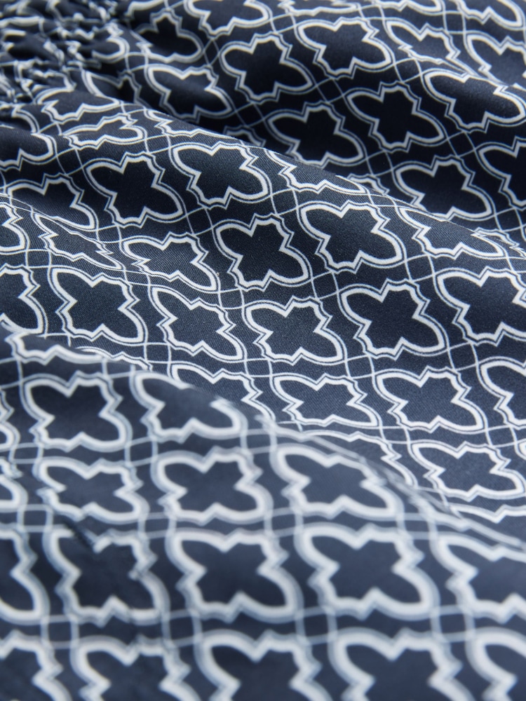 Navy Geometric Tile Printed Swim Shorts - Image 10 of 10
