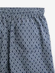 Navy Geometric Tile Printed Swim Shorts - Image 8 of 10