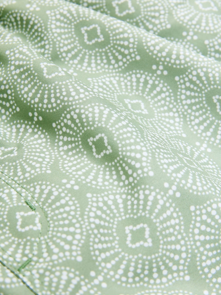 Sage Green Geometric Printed Swim Shorts - Image 11 of 11