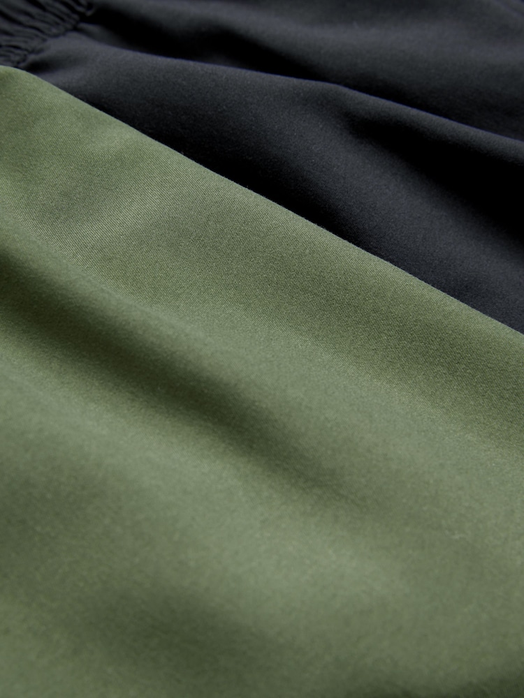 Black/Khaki Green Essential Swim Shorts 2 Pack - Image 21 of 21