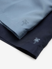Slate Blue/Navy Blue Essential Swim Shorts 2 Pack - Image 18 of 20