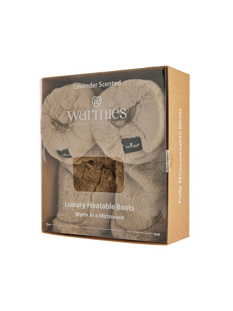 Warmies Light Brown Heatable Luxury Boot Slippers - Image 4 of 4