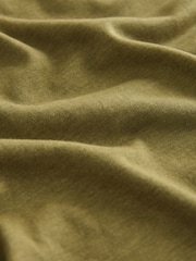 Olive Green Cotton Modal Slouch V-Neck T-Shirt - Image 7 of 8