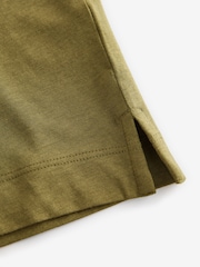 Olive Green Cotton Modal Slouch V-Neck T-Shirt - Image 8 of 8