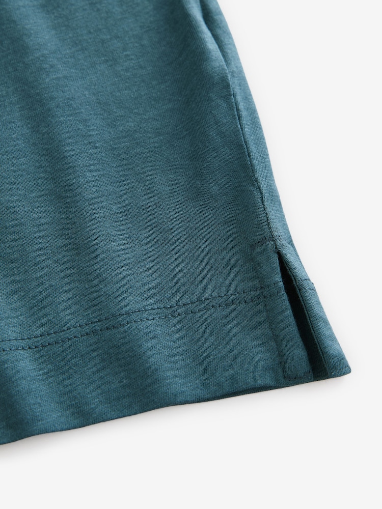 Petrolblau - Cotton Modal Slouch V-Neck T-Shirt - Bild 8 von 8 Petrolblau - Cotton Modal Slouch V-Neck T-Shirt - Bild 8 von 8