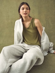 Olive Green Modal Slouch Vest - Image 1 of 8