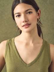 Olive Green Modal Slouch Vest - Image 5 of 8