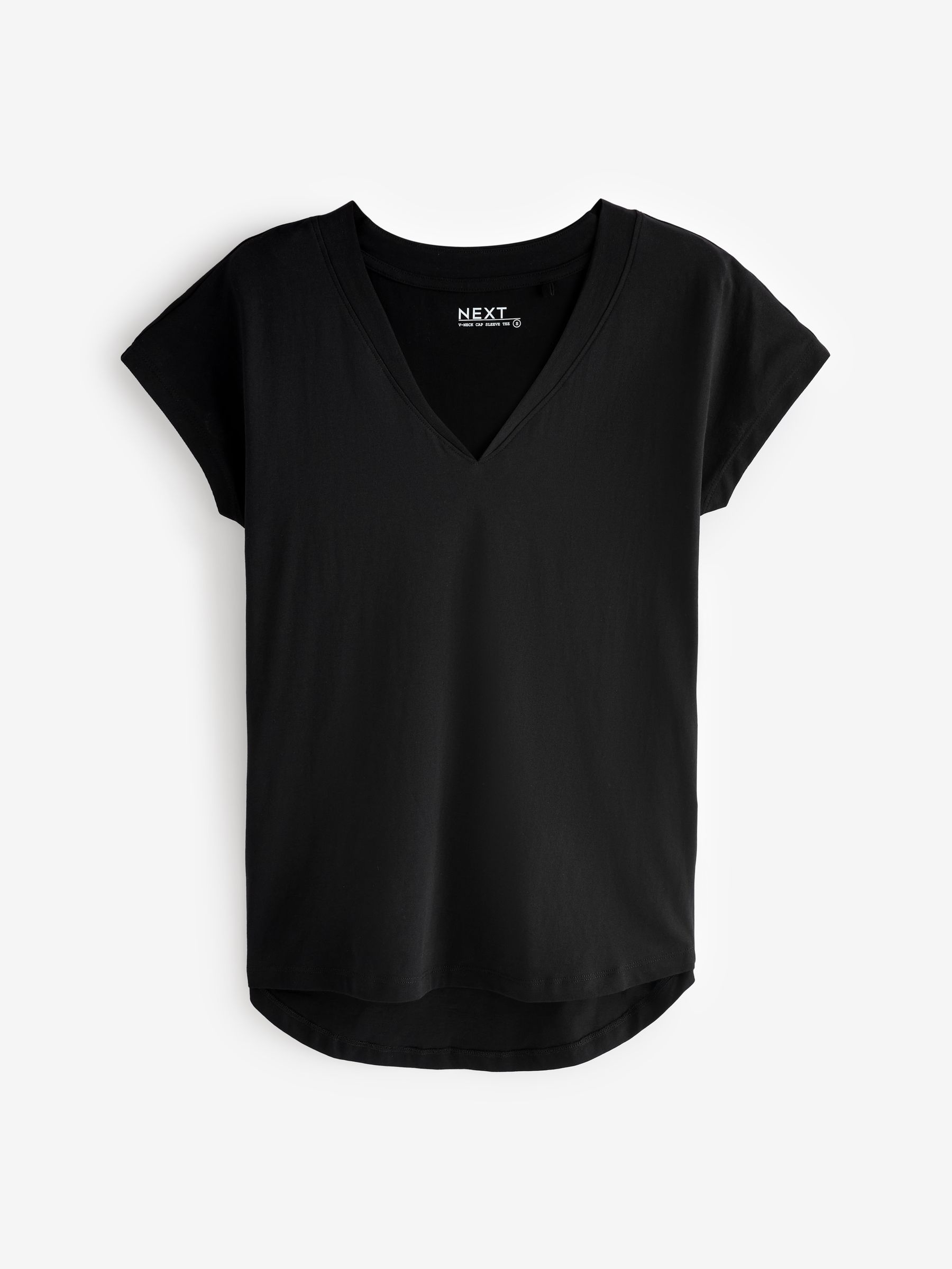 Buy Black V-Neck Cap Sleeve T-Shirt from Next USA