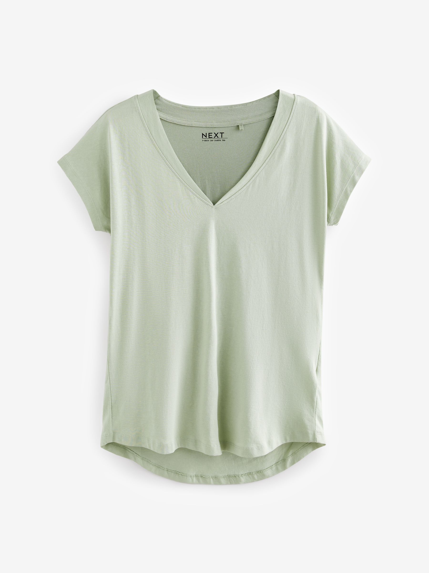 Buy Sage Green V-Neck Cap Sleeve T-Shirt from Next USA