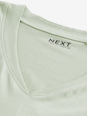 Sage Green V-Neck Cap Sleeve T-Shirt - Image 7 of 7