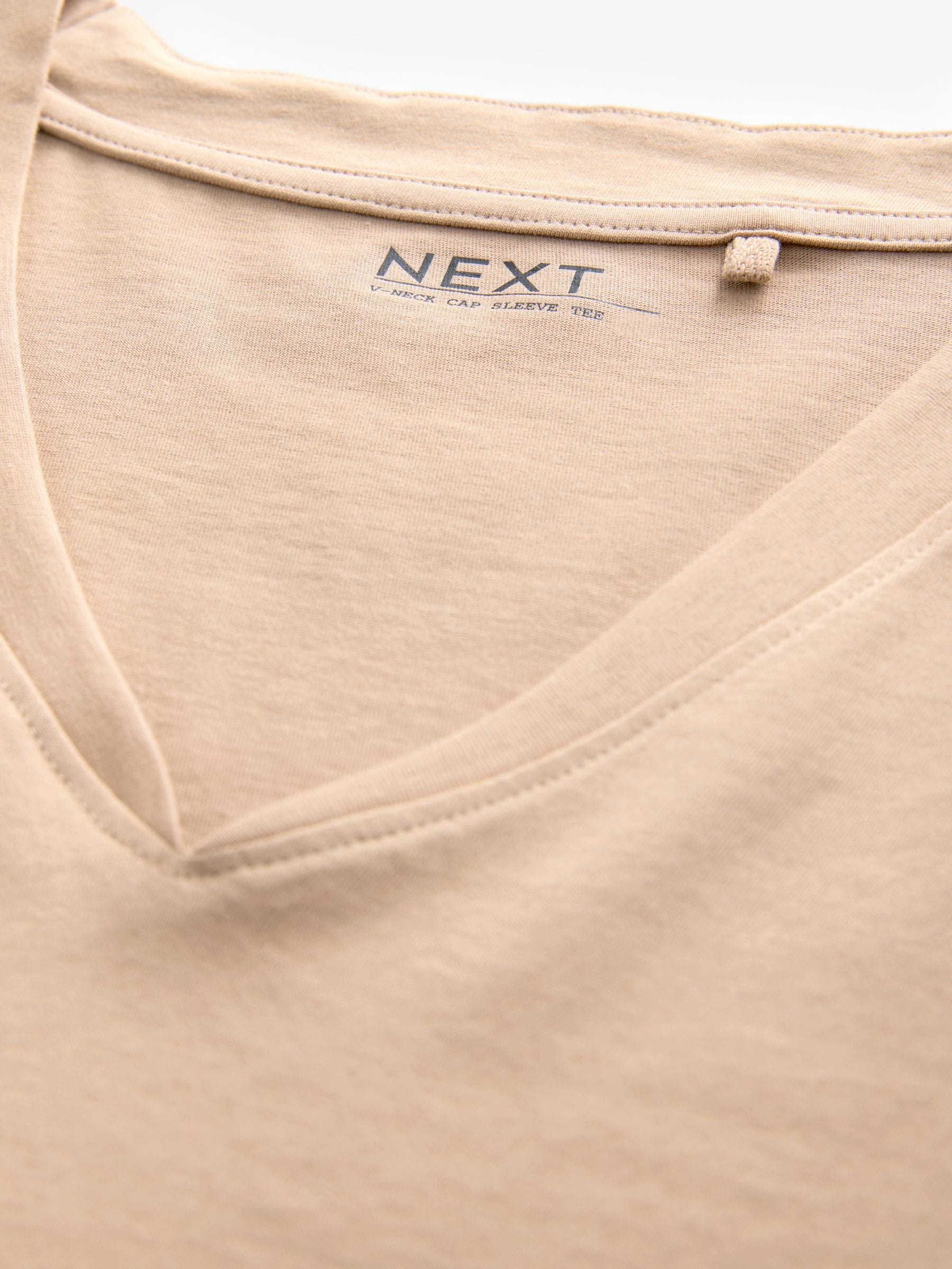 Buy Beige V-Neck Cap Sleeve T-Shirt from Next USA