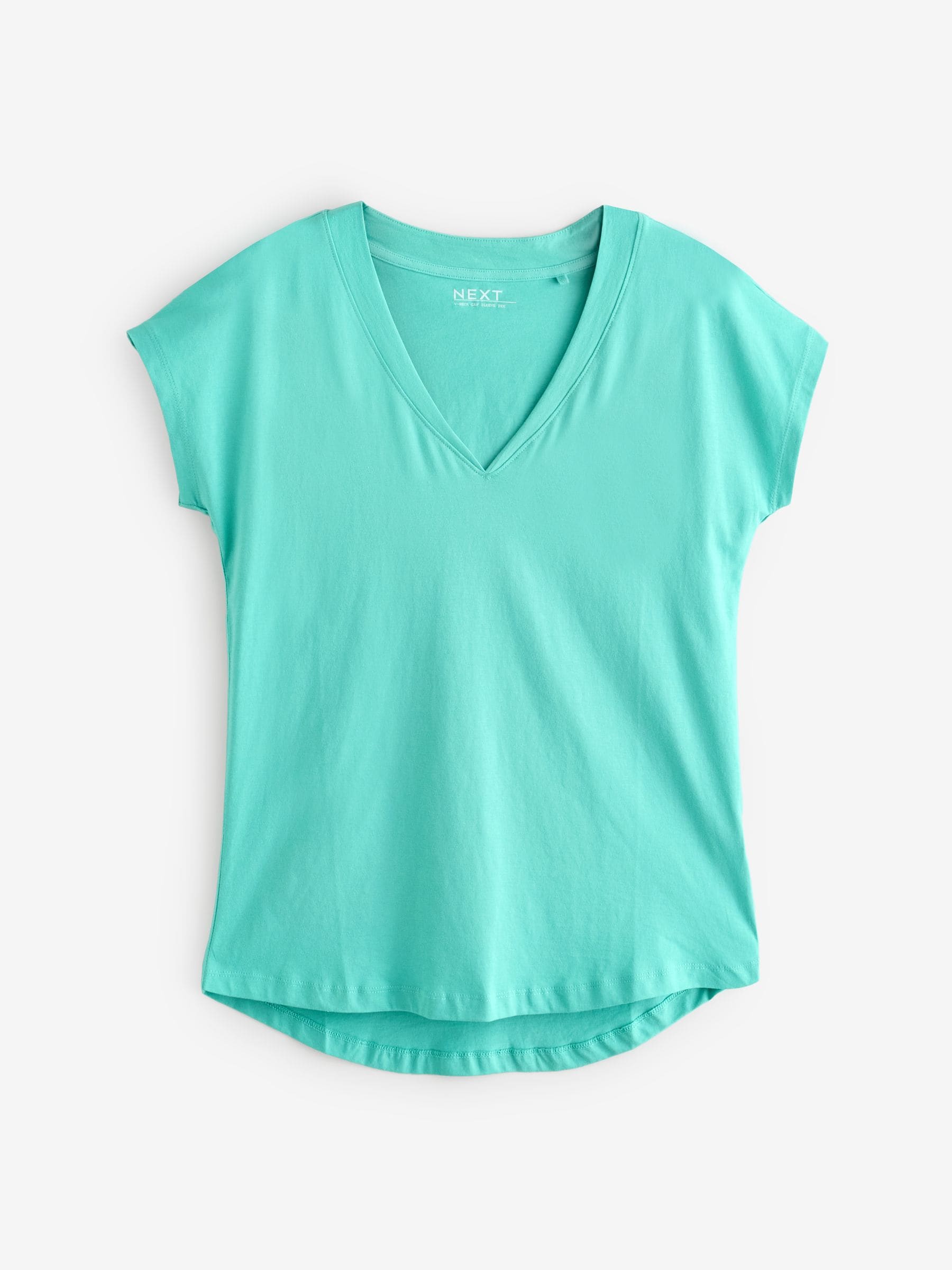 Buy Teal Blue V-Neck Cap Sleeve T-Shirt from Next USA