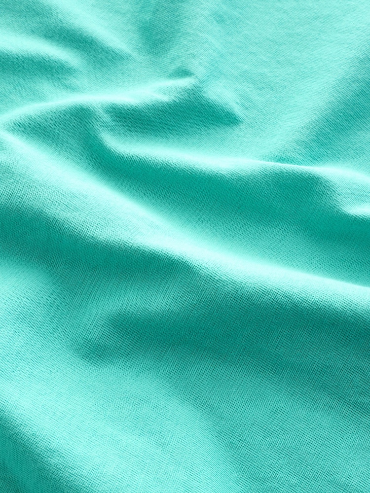 Teal Blue V-Neck Cap Sleeve T-Shirt - Image 6 of 6 Teal Blue V-Neck Cap Sleeve T-Shirt - Image 6 of 6