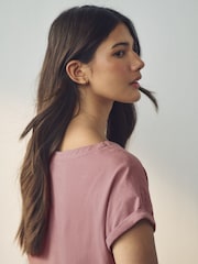 Violet mauve - Haut t-shirt à manches cap - Image 5 de 8
