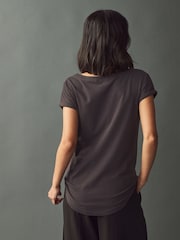 Shale Brown Cap Sleeve T-Shirt Top - Image 2 of 7