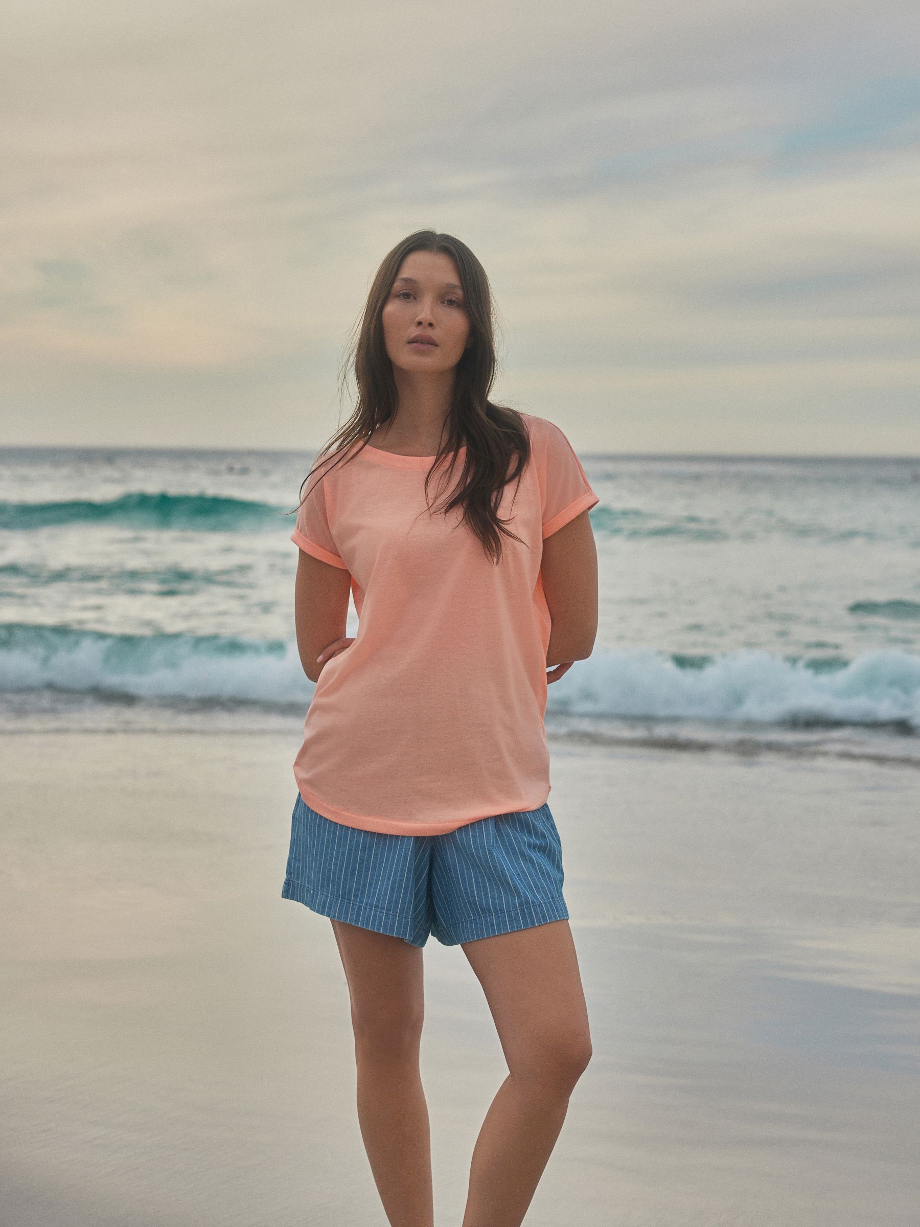 Buy Peach Pink Cap Sleeve T-Shirt Top from Next USA