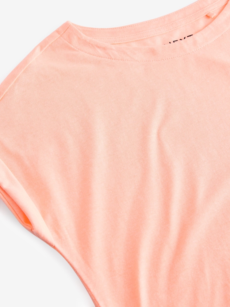 Peach Pink Cap Sleeve T-Shirt Top - Image 7 of 8