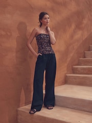 Aztec Print Cotton Rich Bandeau Boobtube Top - Image 2 of 4