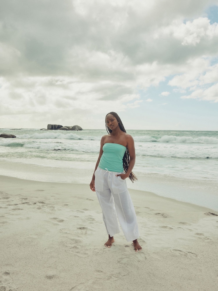 Aqua Cotton Rich Bandeau Boobtube Top - Image 2 of 7