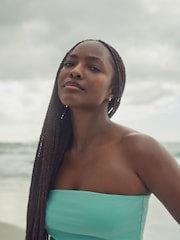 Aqua Cotton Rich Bandeau Boobtube Top - Image 4 of 7