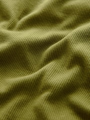 Khaki Green Ribbed T-Shirt Style Column Maxi Dress With Slit Detail - Image 7 of 8