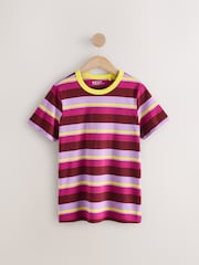 Listra roxa/rosa - Camiseta Essential de algodão puro de manga curta com gola redonda - Imagem 6 de 8