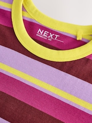 Listra roxa/rosa - Camiseta Essential de algodão puro de manga curta com gola redonda - Imagem 7 de 8