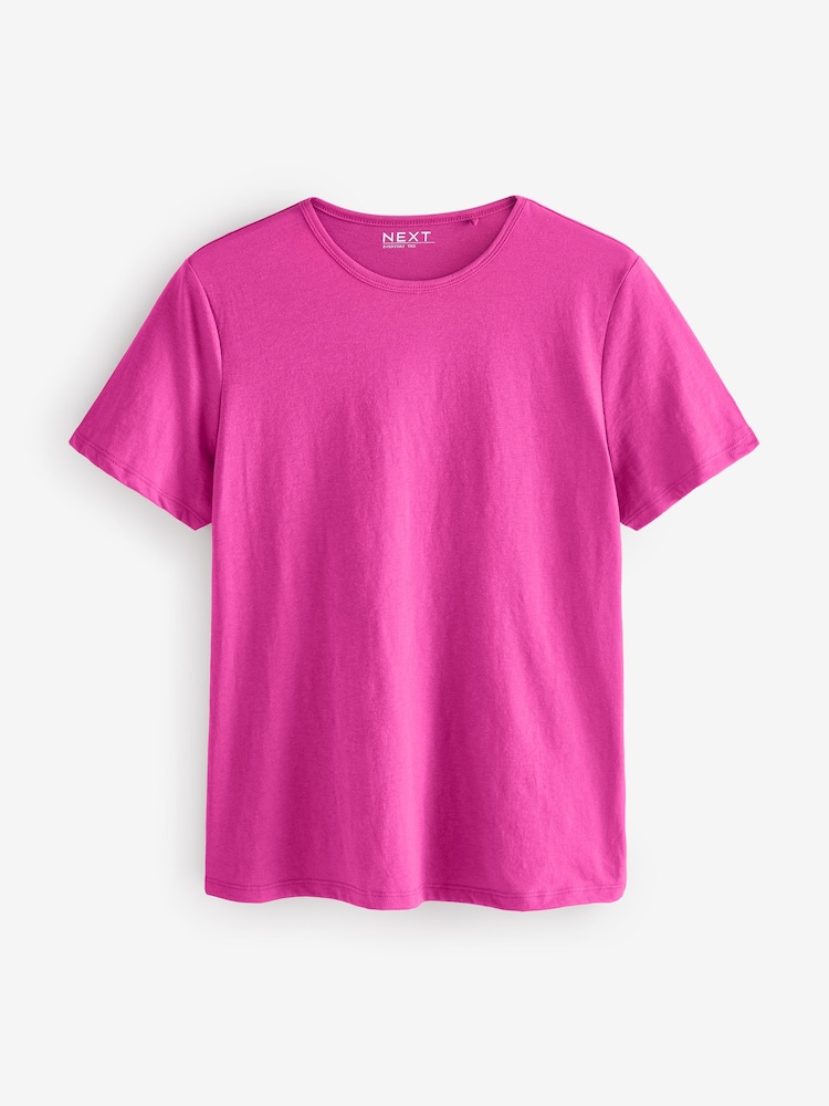 Framboosroze - Het T-shirt met ronde hals, korte mouwen en hoog katoengehalte voor alle dagen - Image 4 of 5