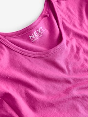 Raspberry Pink The Everyday Crew Neck Cotton Rich Short Sleeve T-Shirt - Image 5 of 5