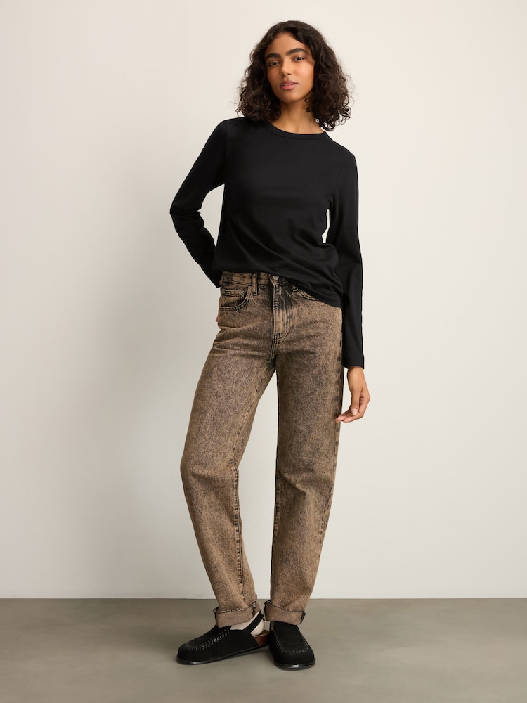 Black 100% Cotton Long Sleeve T-Shirt - Image 2 of 8