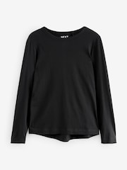 Black 100% Cotton Long Sleeve T-Shirt - Image 5 of 8