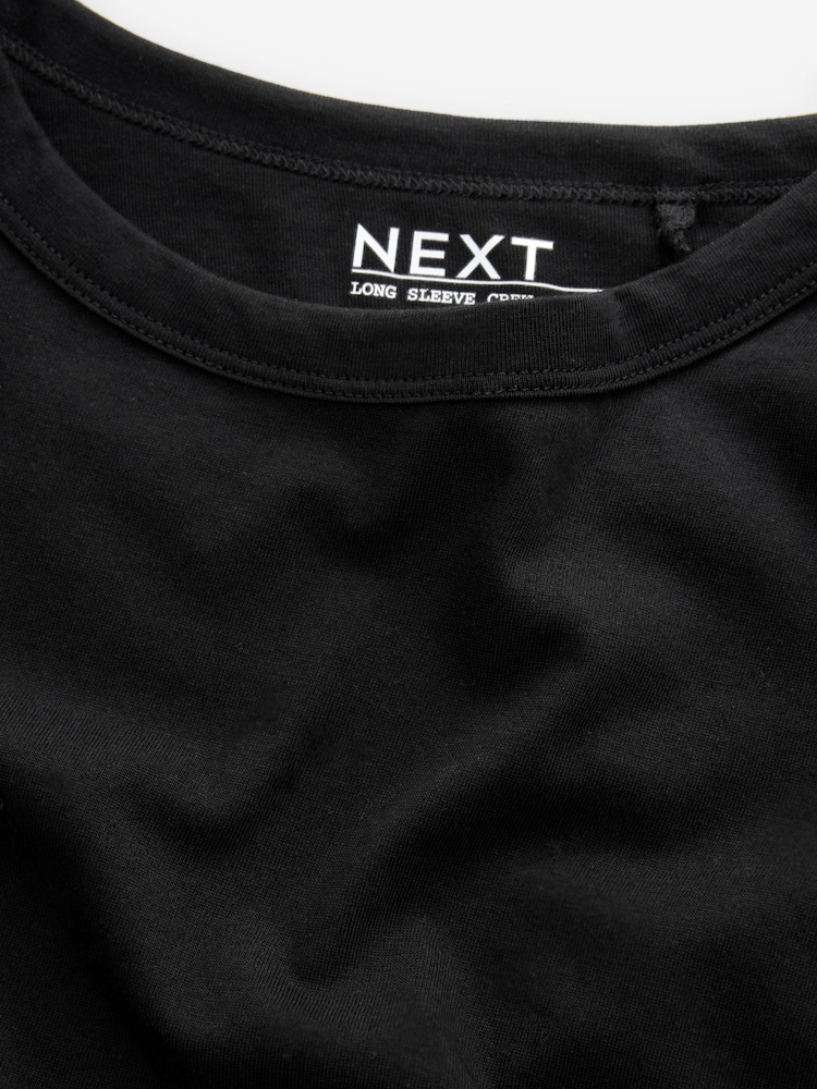 Black 100% Cotton Long Sleeve T-Shirt - Image 6 of 8
