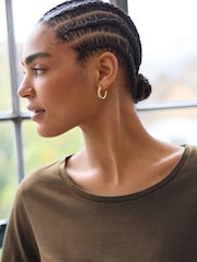 Olive Green 100% Cotton Long Sleeve T-Shirt - Image 4 of 11