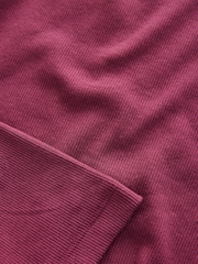 Wine Red Long Sleeve Ribbed T-Shirt - Image 7 of 7