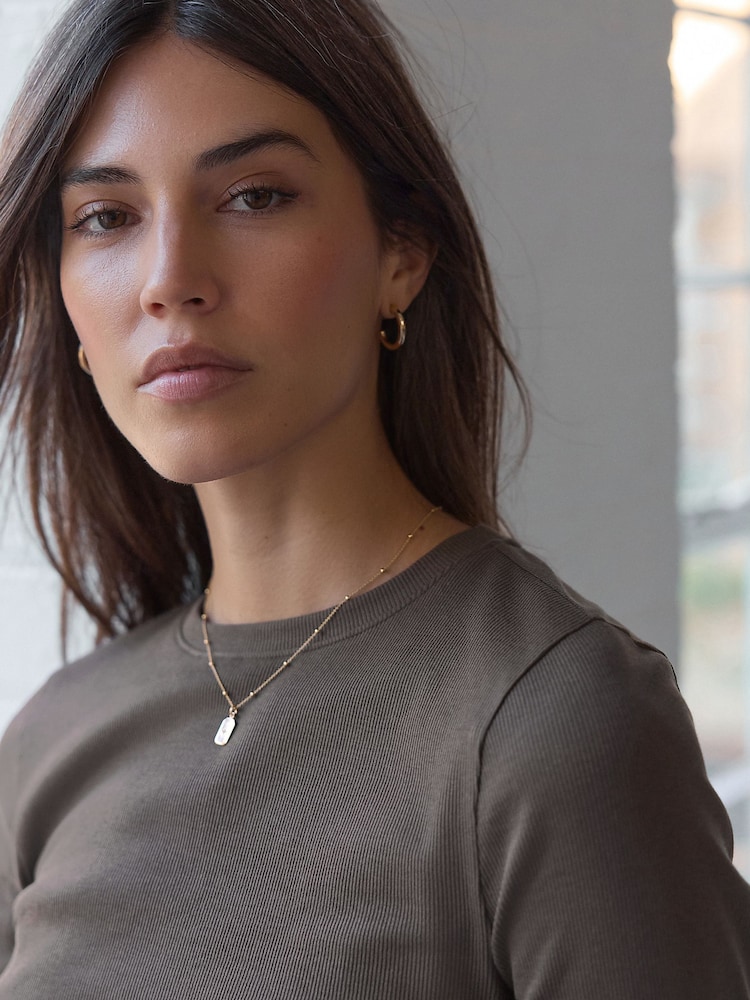 Shale Long Sleeve Ribbed T-Shirt - Image 5 of 8