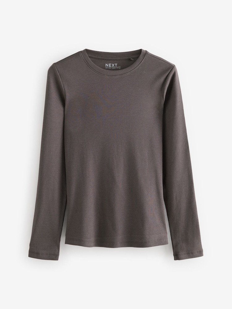 Shale Long Sleeve Ribbed T-Shirt - Image 6 of 8