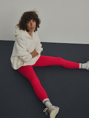 Red Ribbed Seamless High Waist Leggings - Image 1 of 6